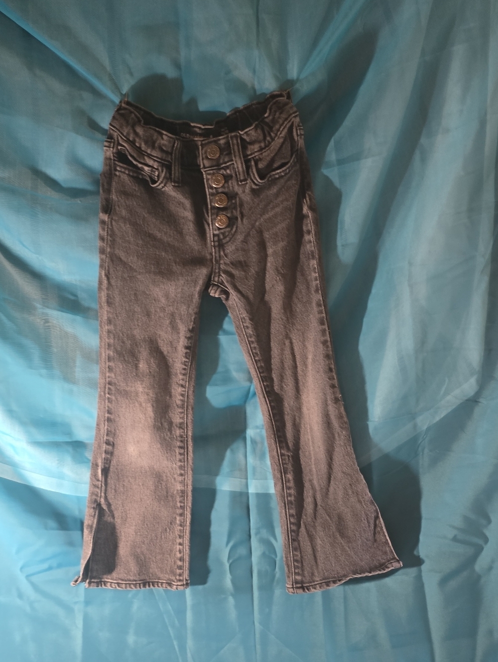 Old Navy Kids Gray Button-Fly Flare Jeans